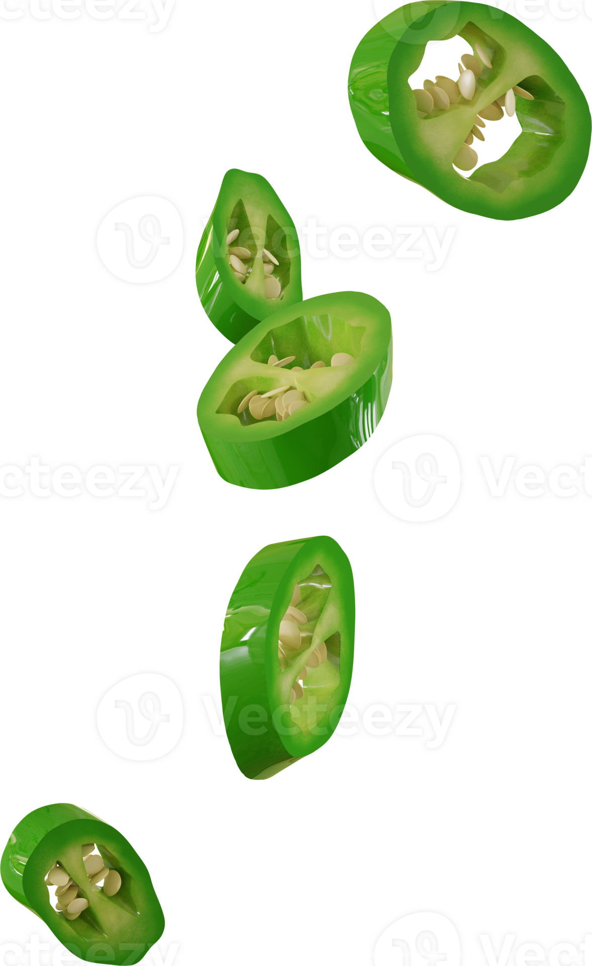 falling green chilli slices 46543901 PNG