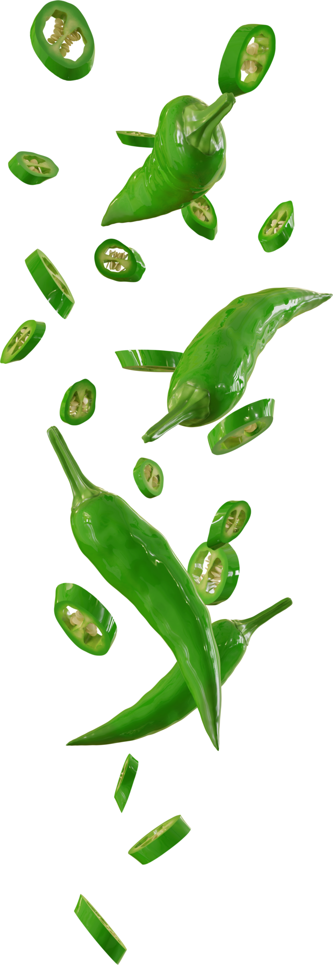 falling green chilli slices 46543931 PNG