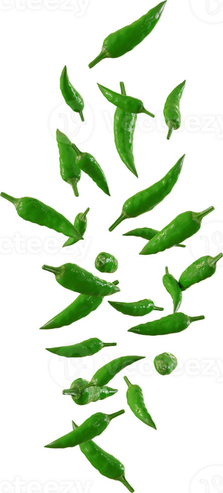 falling green chili png