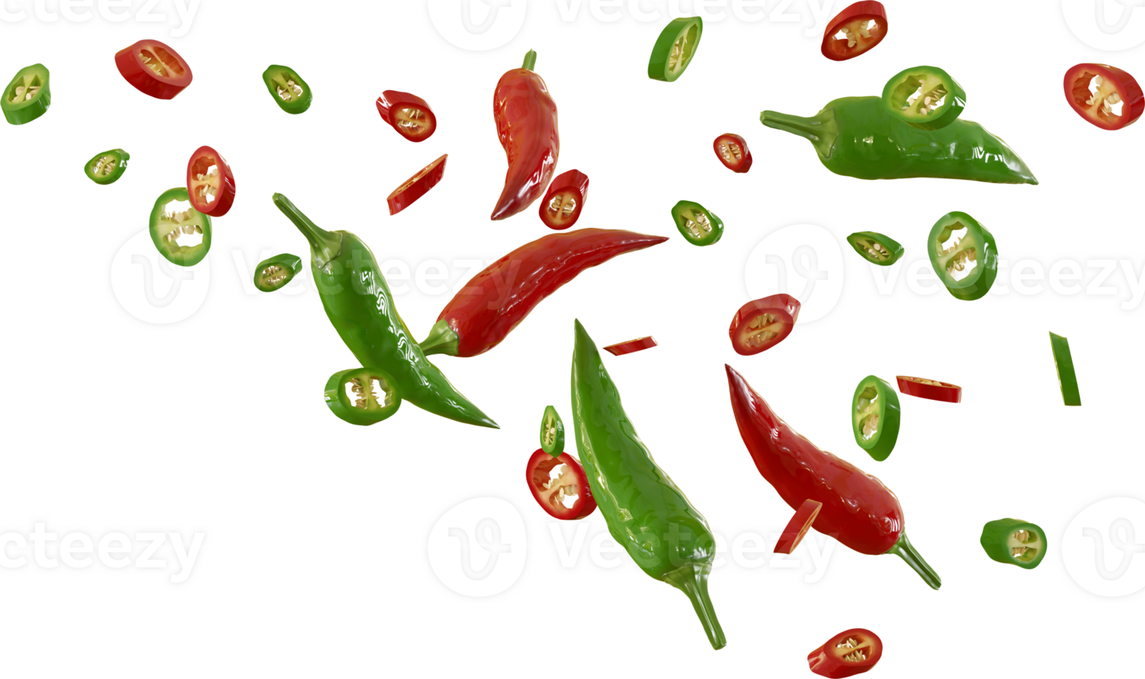 red and green chili slices png