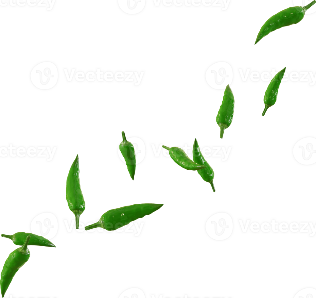 falling green chili png