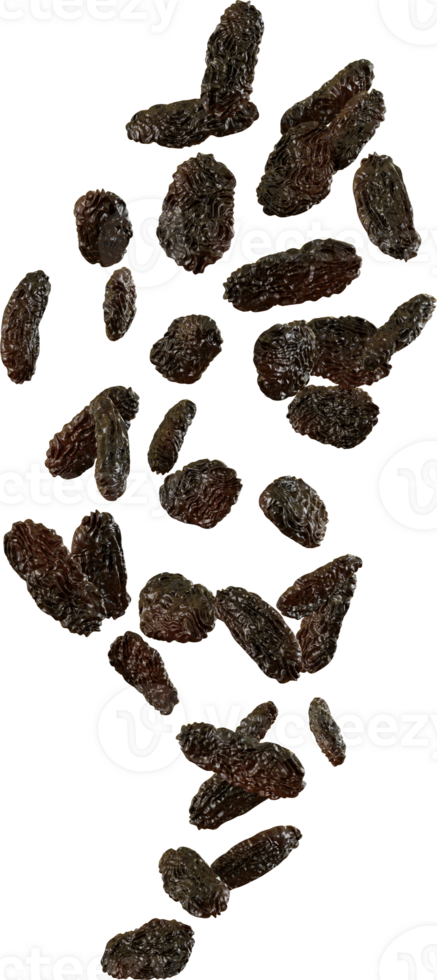 falling brown raisins, dried fruit png