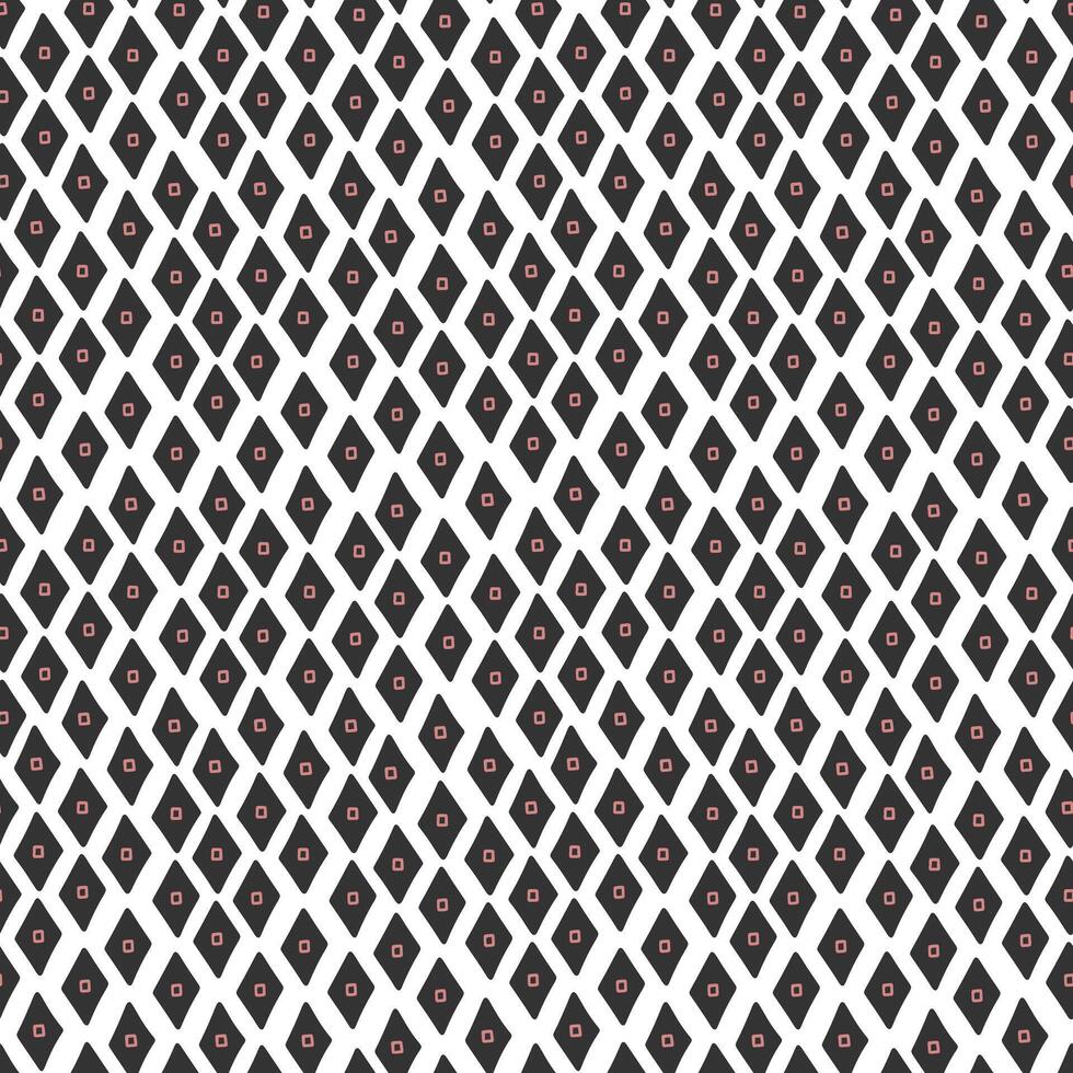 Monochrome seamless pattern with simple geometric shapes. Scandinavian background. vector