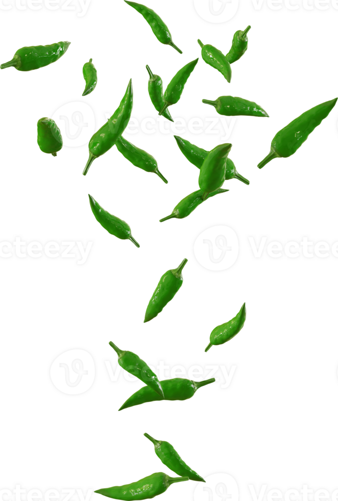 falling green chili png