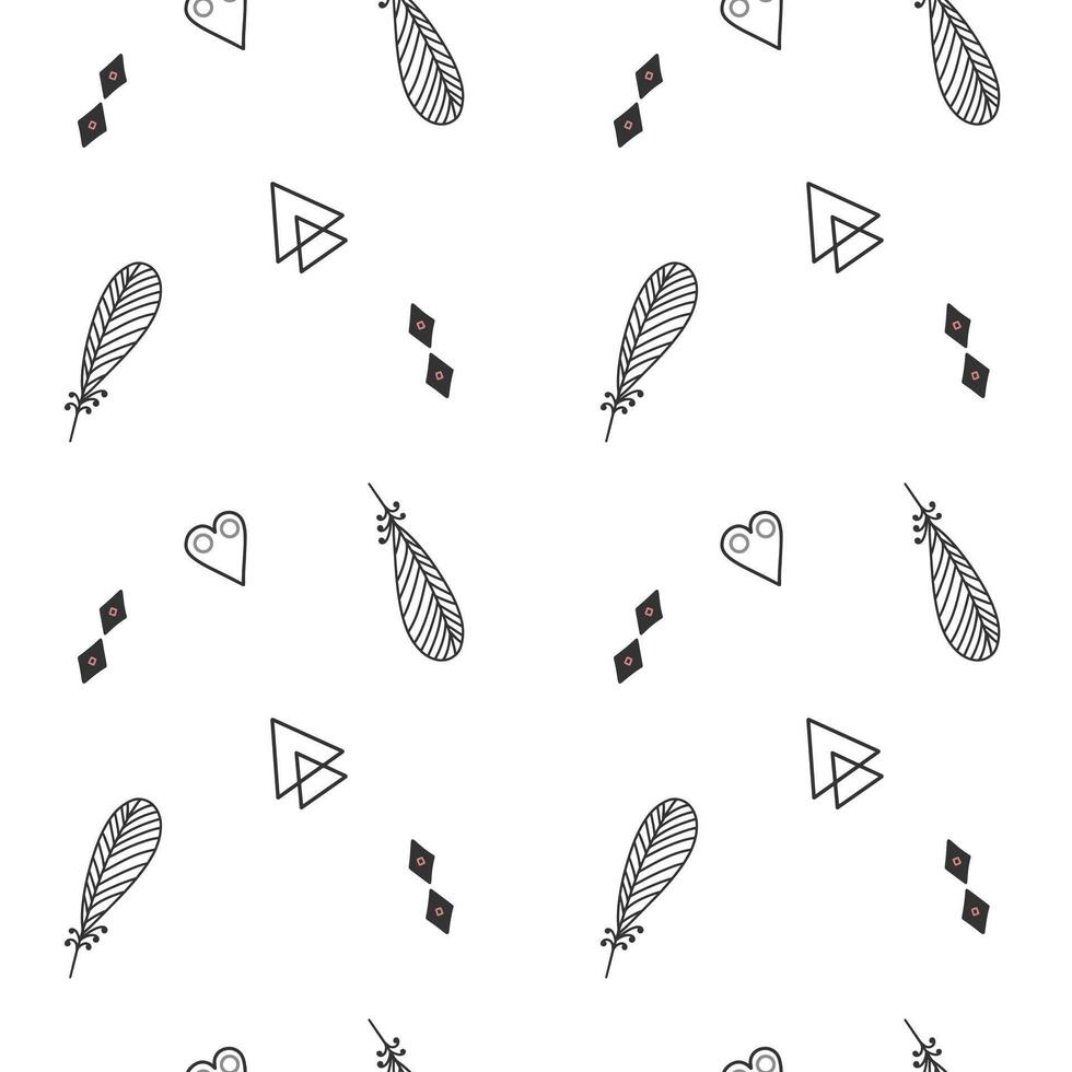 Monochrome scandinavian backgrounds. Seamless pattern with simple geometric shapes. vector