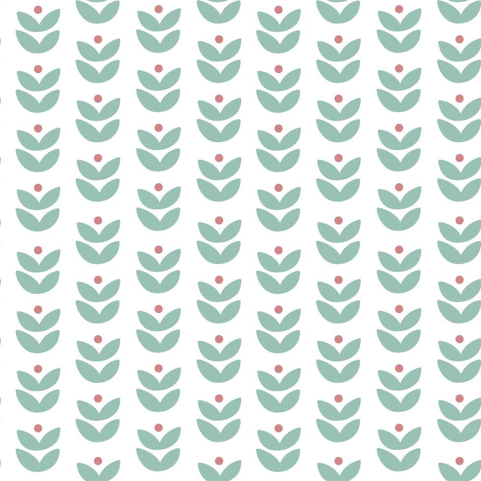 Seamless pattern with simple botanical shapes. Scandinavian abstract background. vector