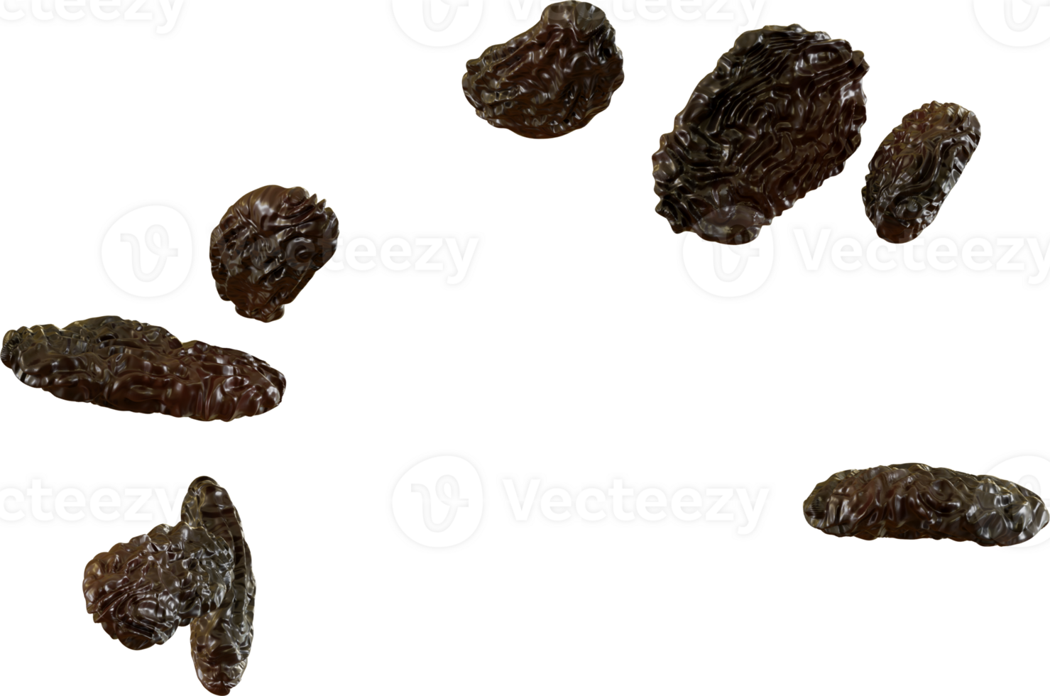 falling brown raisins, dried fruit png