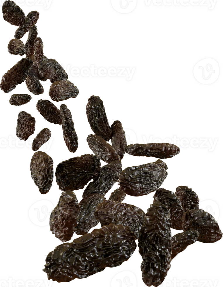 falling brown raisins, dried fruit png