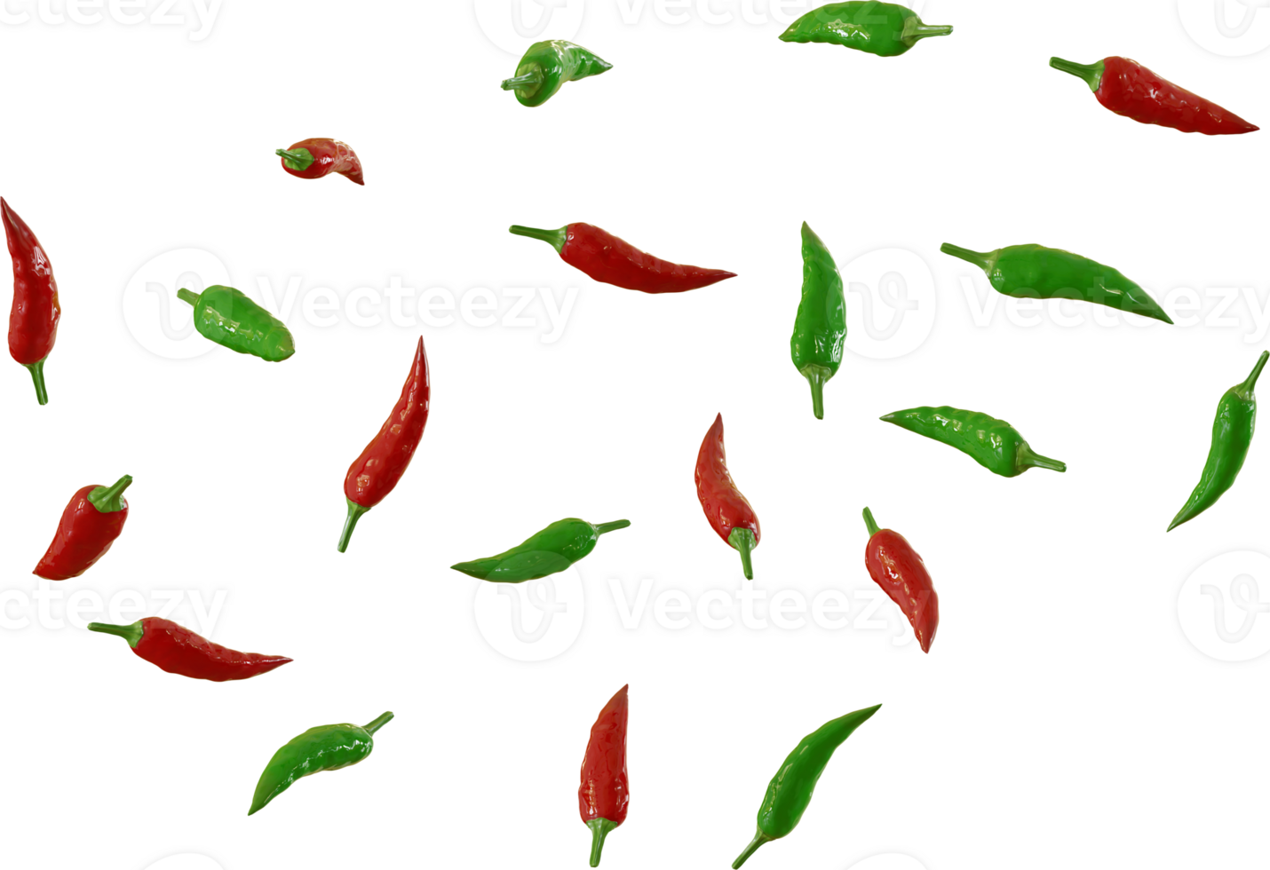 flying red and green chilli png