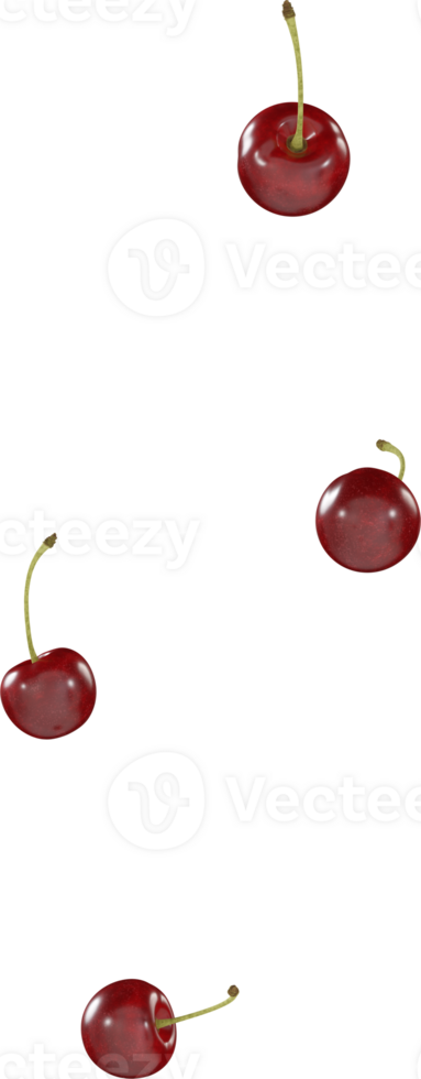 falling red cherry fruit png