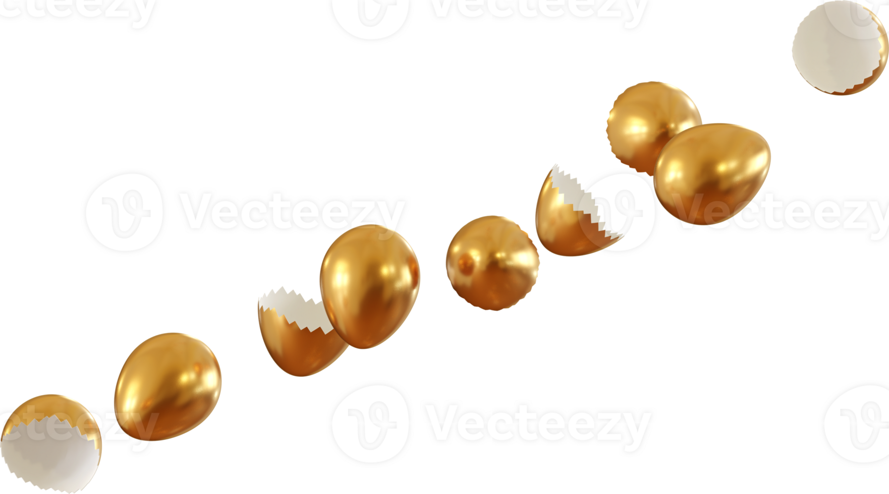 falling golden cracked egg png