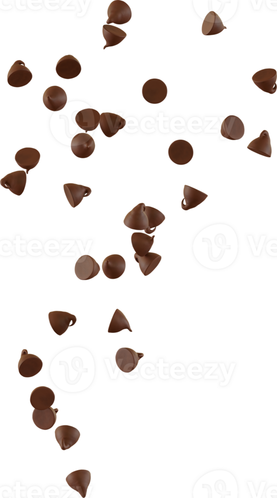 falling brown choco chips png