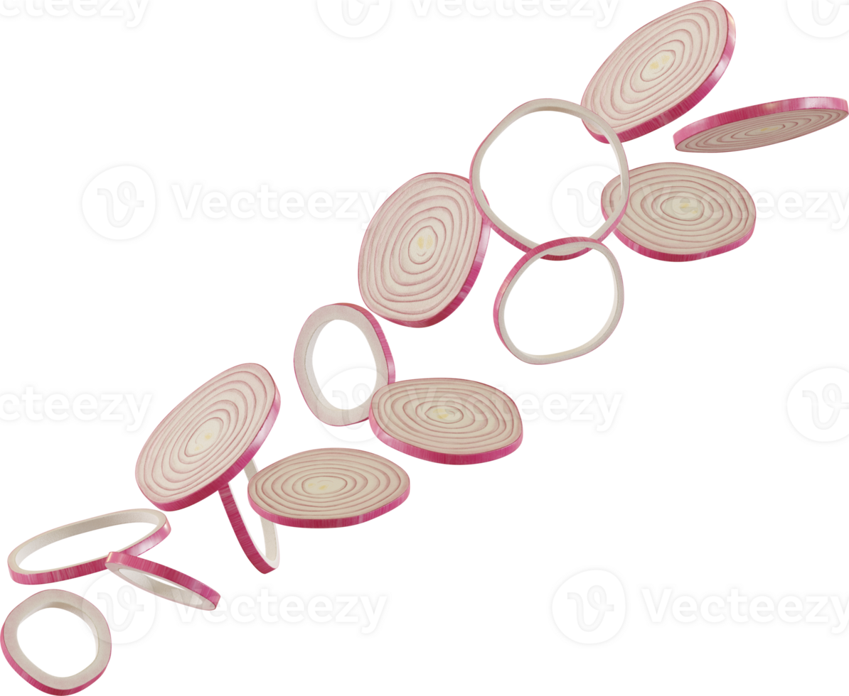 falling red onion pieces png