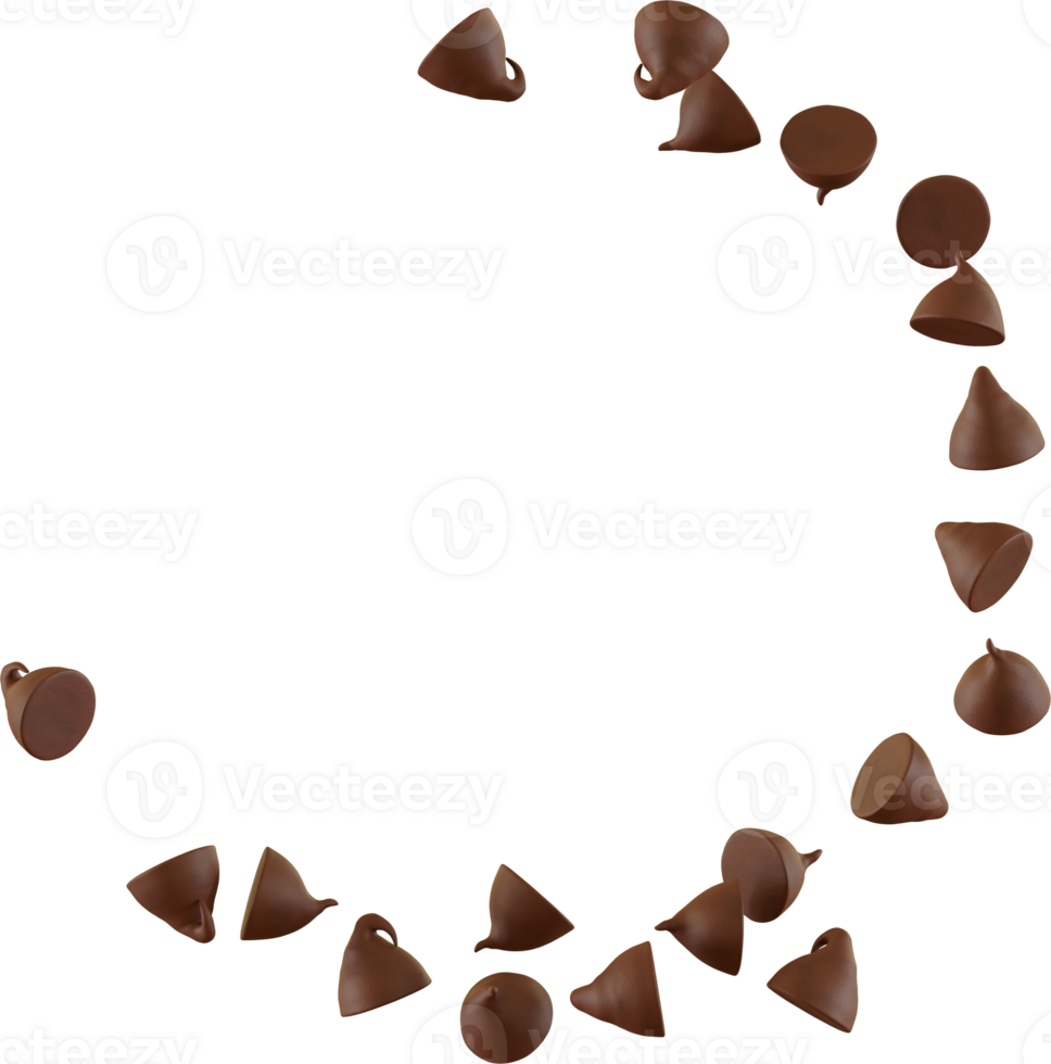 floating brown choco chips png