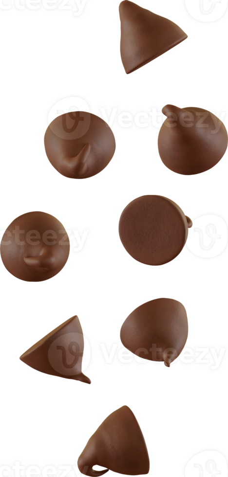 falling brown choco chips png