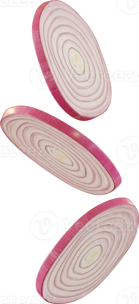 falling red onion slices png