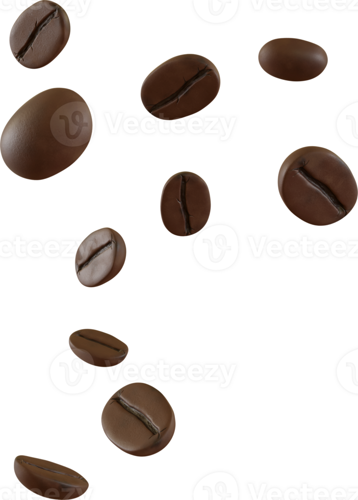 Falling Roasted Coffee Beans png