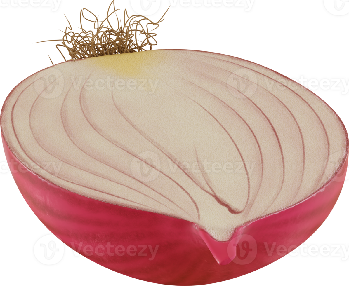 half of red onion png