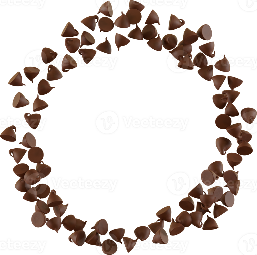 floating brown choco chips png