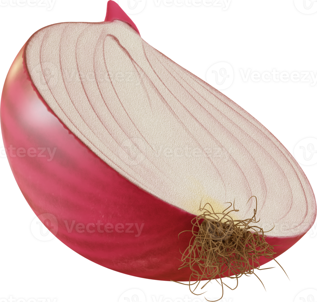 half of red onion png