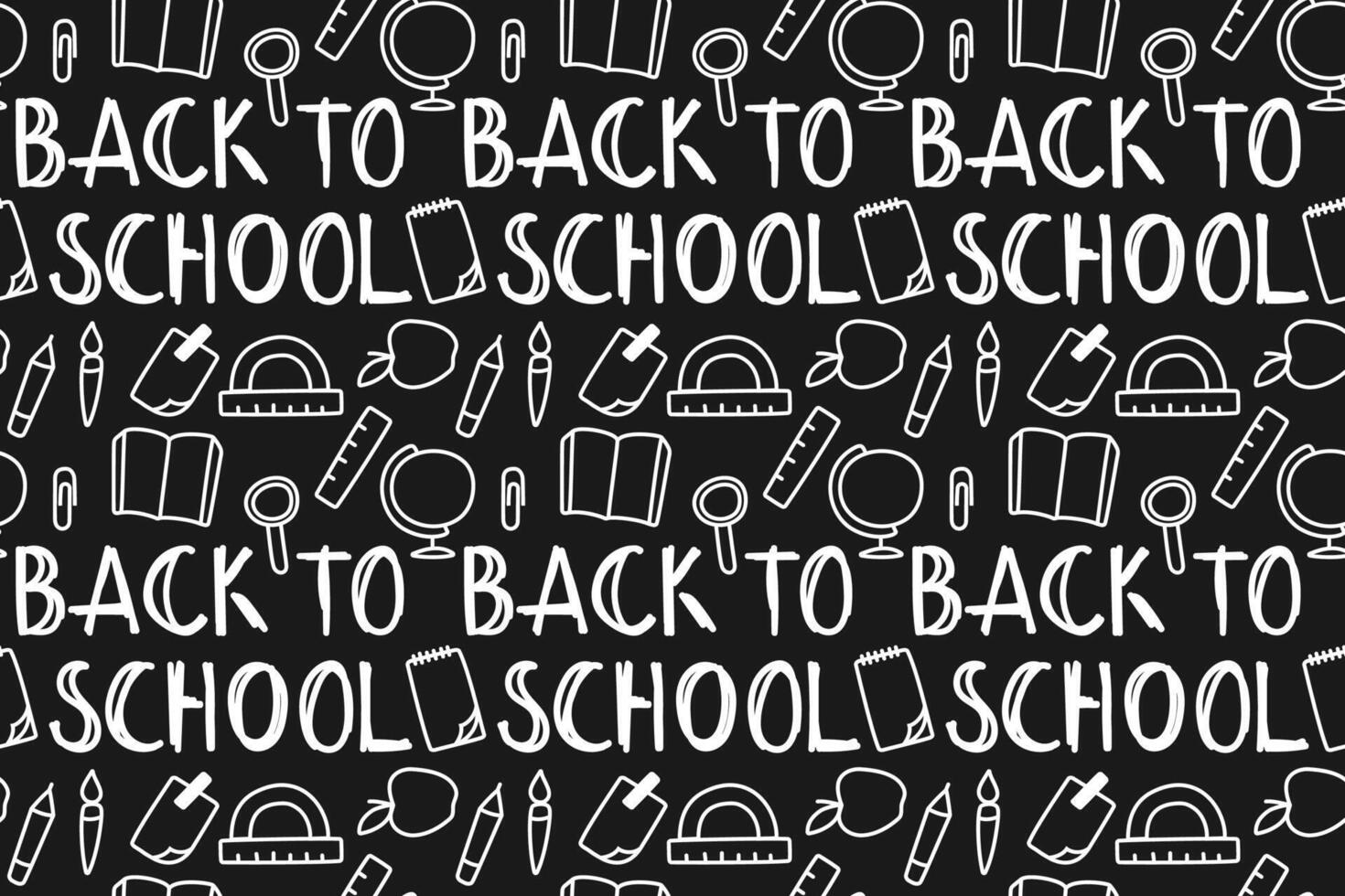 White Chalk Writing Back To School on Chalkboard with Right Space. vector