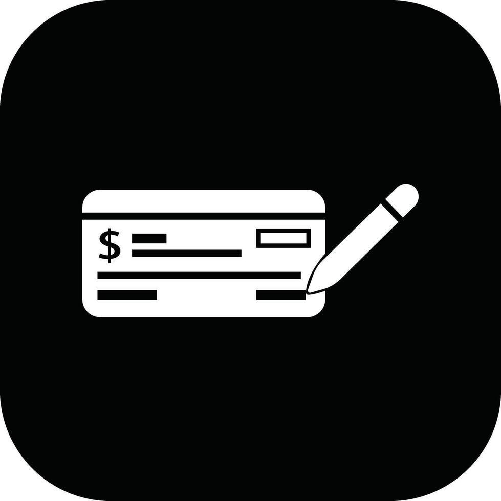 Payment check icon in flat style. for apps or website bank cheque symbol. paycheck sign in black Bank Check related glyph icon. Isolated on. vector