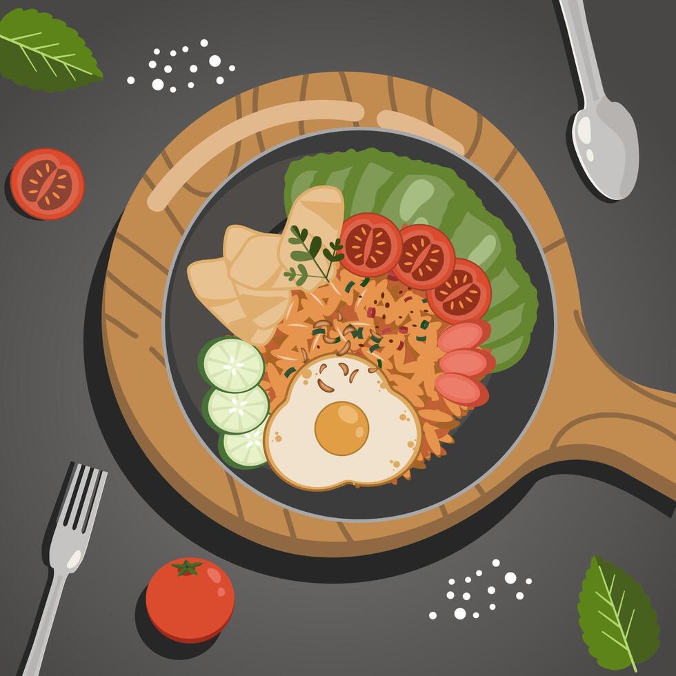 Nasi goreng Indonesia vector