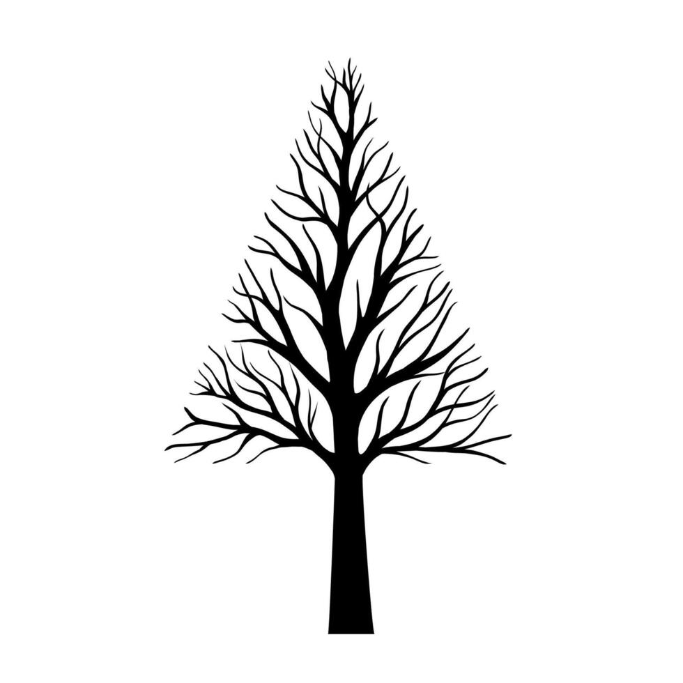 Black tree on white background vector