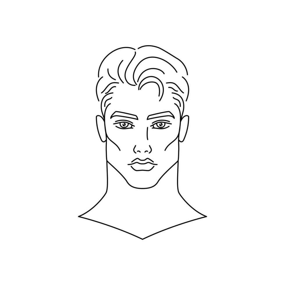 Face of the young man. vector