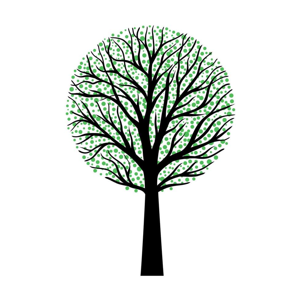 Tree with green dots vector