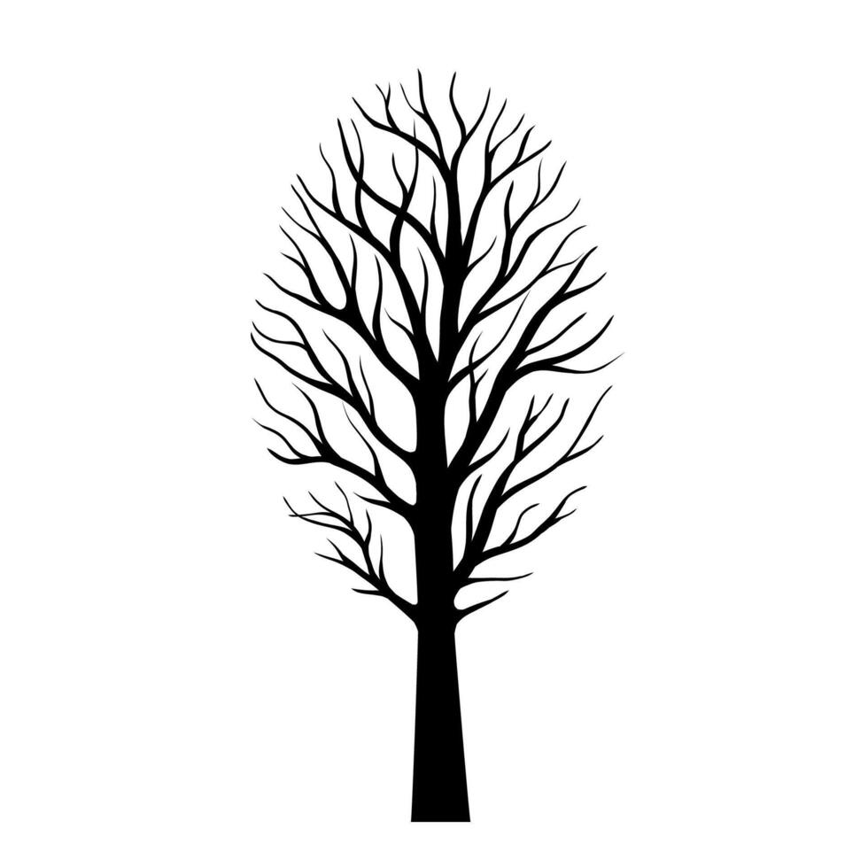 Black tree on white background vector