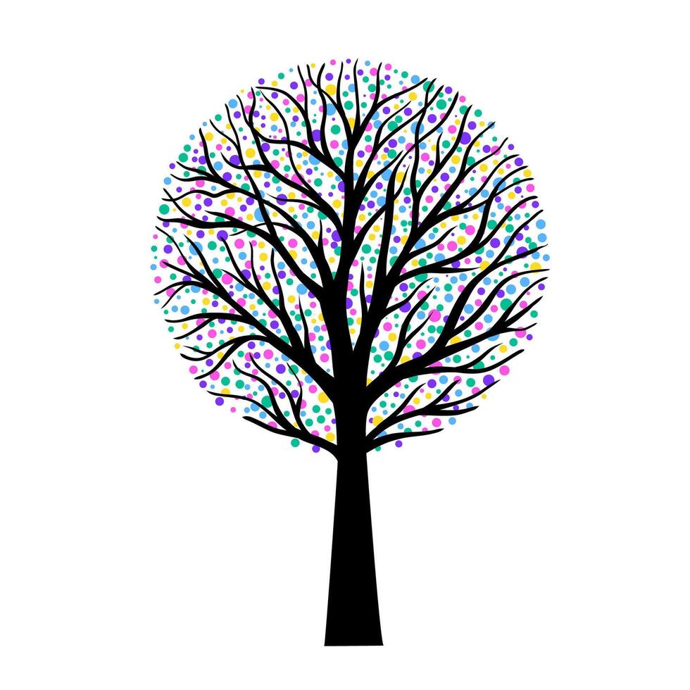 Tree with colorful dots vector
