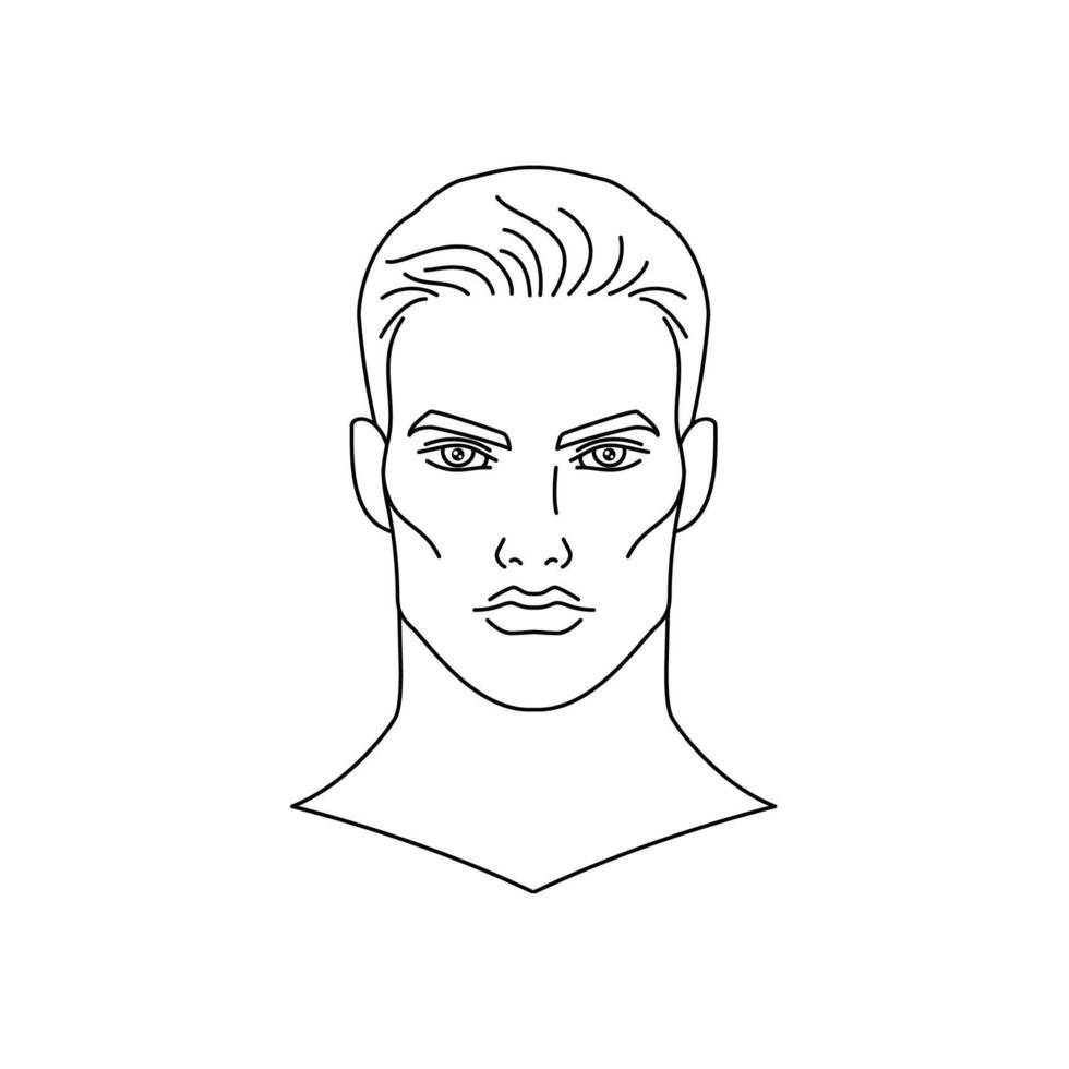 Face of the young man vector