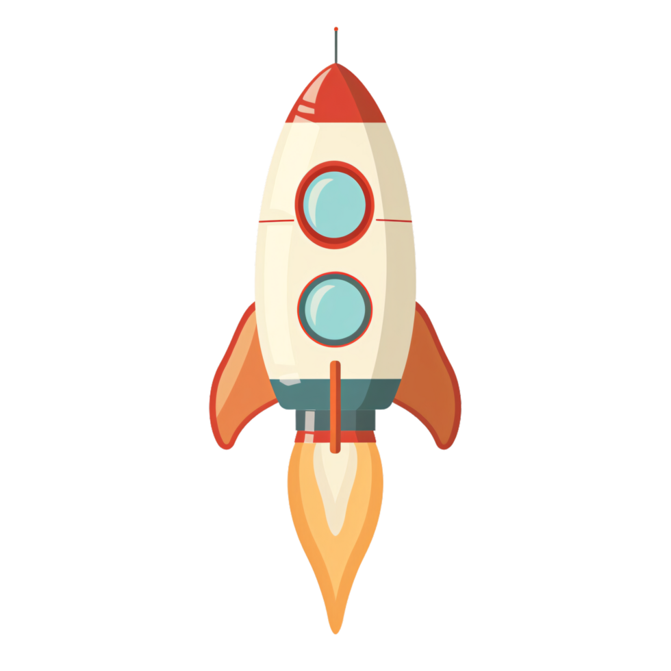 Flat isolated of Rocket Clipart with Transparent Background png