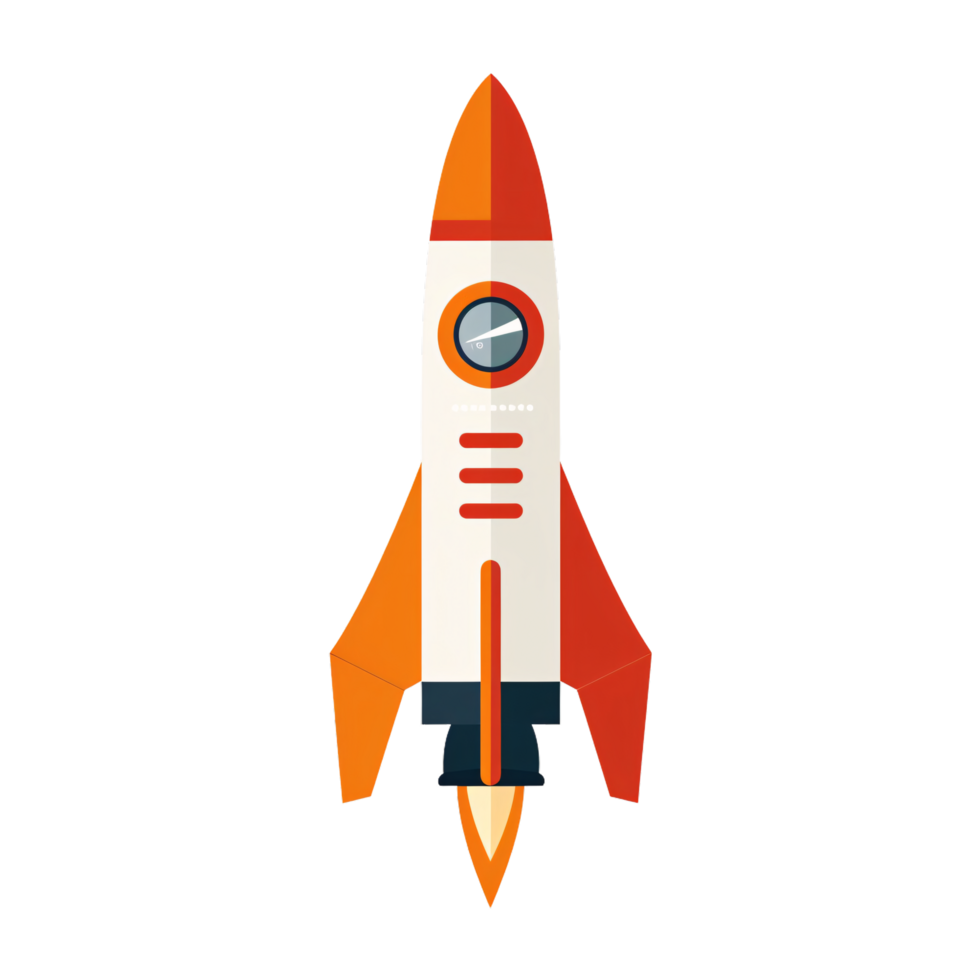 Flat isolated of Rocket Clipart with Transparent Background png