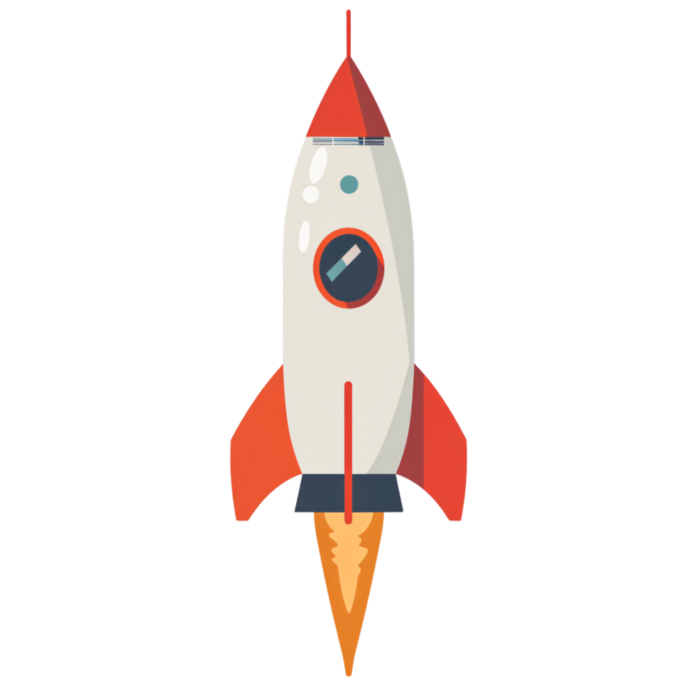 Flat isolated of Rocket Clipart with Transparent Background png