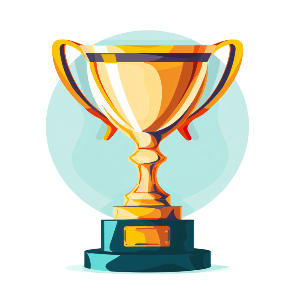 flat isoloated of trophy clipart in sport game png