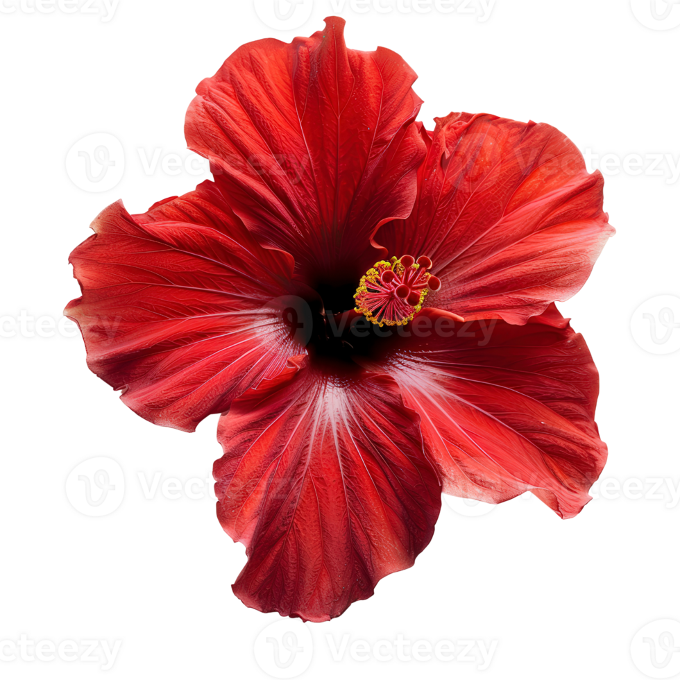 a red hibiscus flower on a transparent background png
