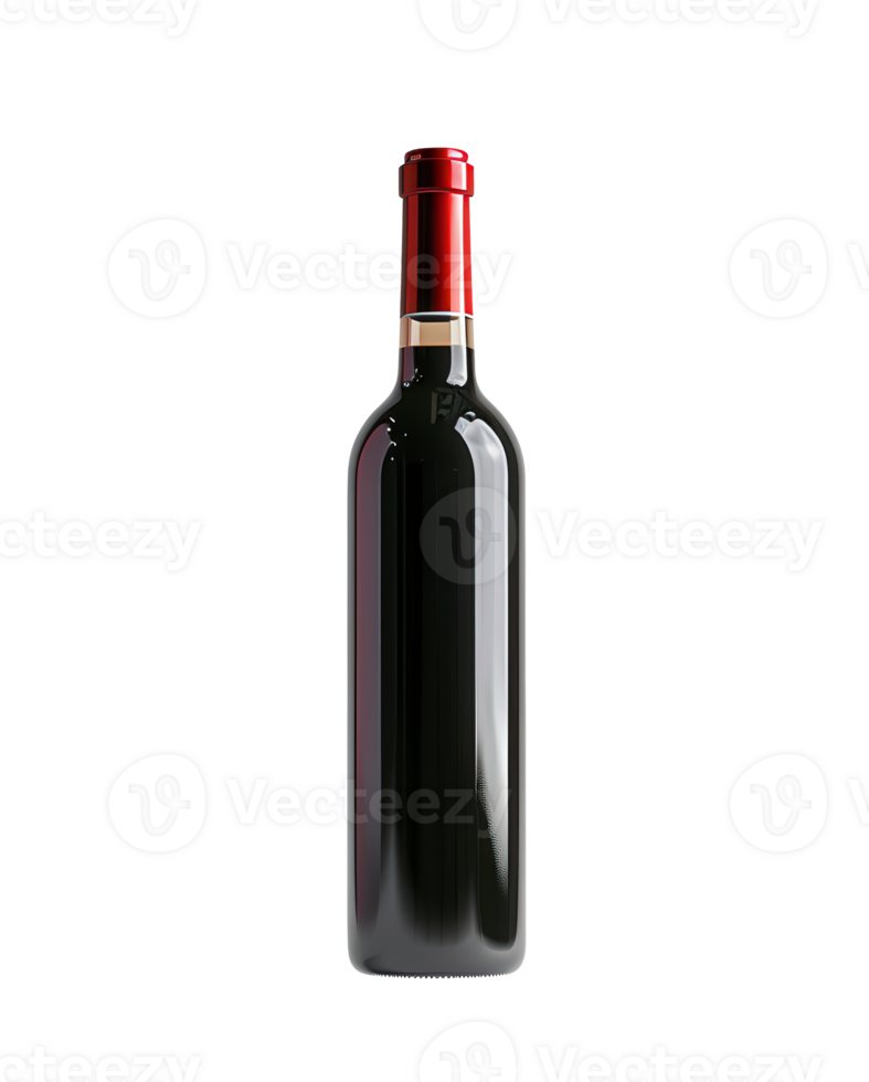 Red Wine Bottle with Red Cap png