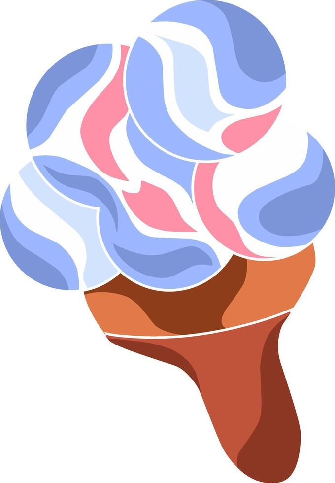 The ice cream icon with its cone looks simple but is served in large portions vector