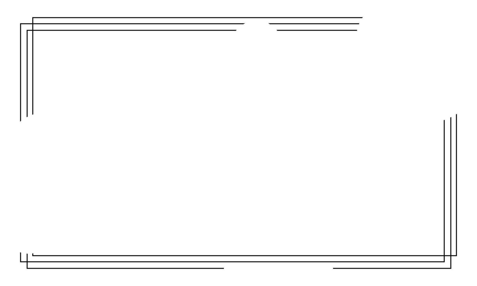 Border frame line illustration page on black background. vector