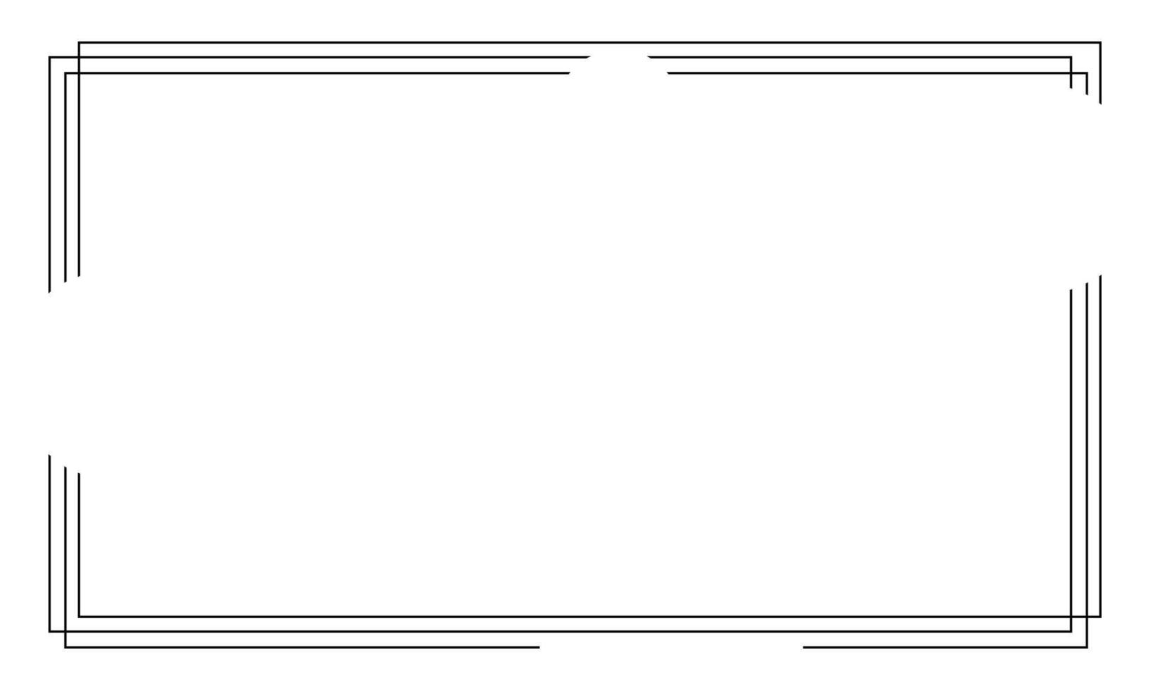 Border frame line illustration page on black background. vector