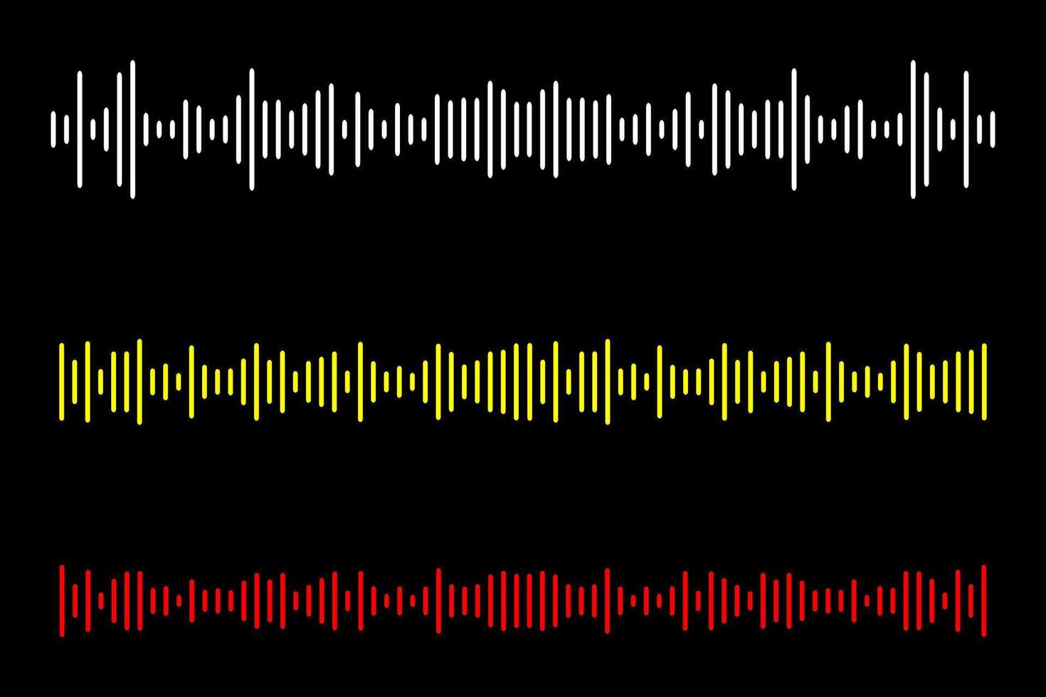Digital sound wave equalizer, simple audio sound waves effect. vector