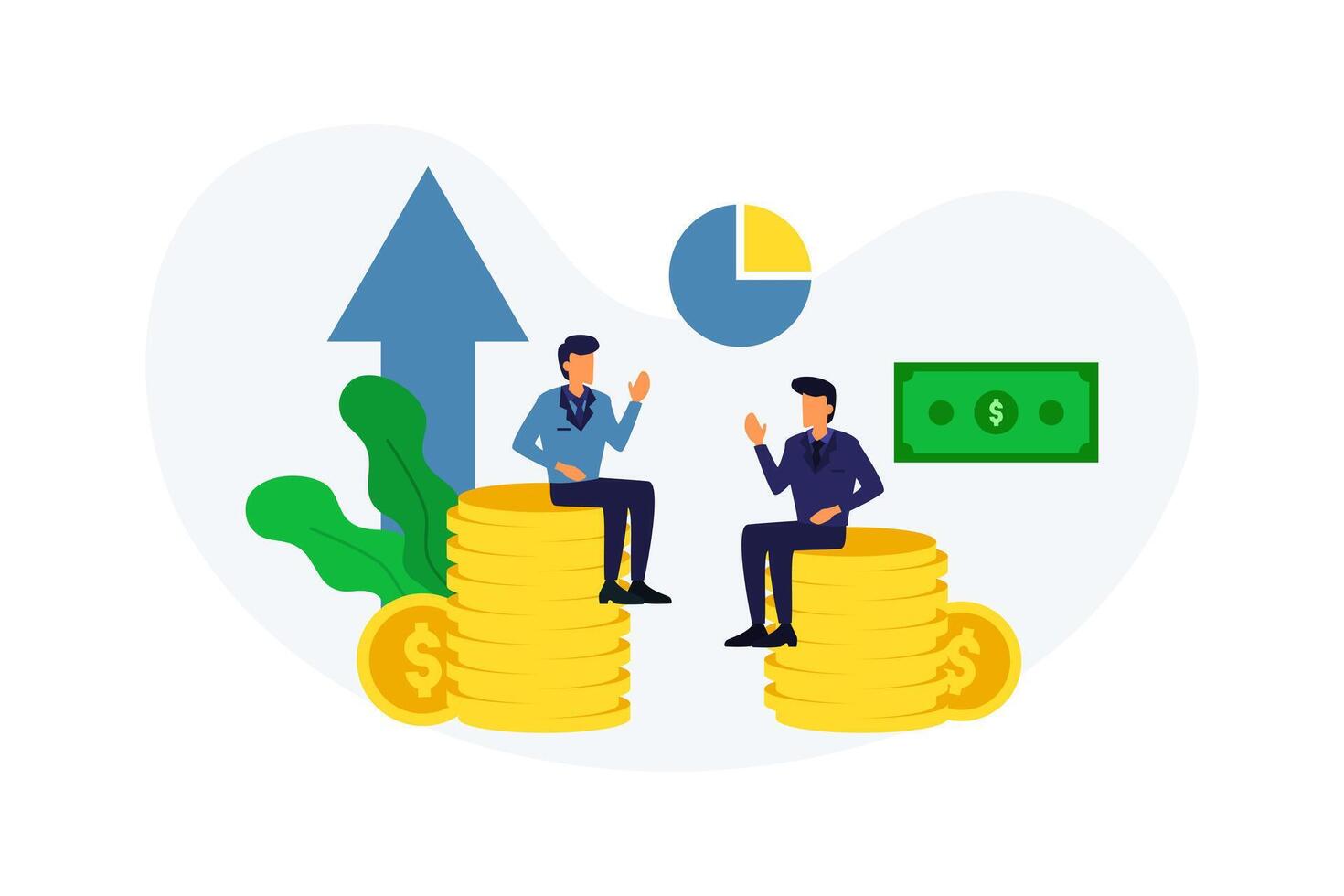 financial and business growth flat design vector