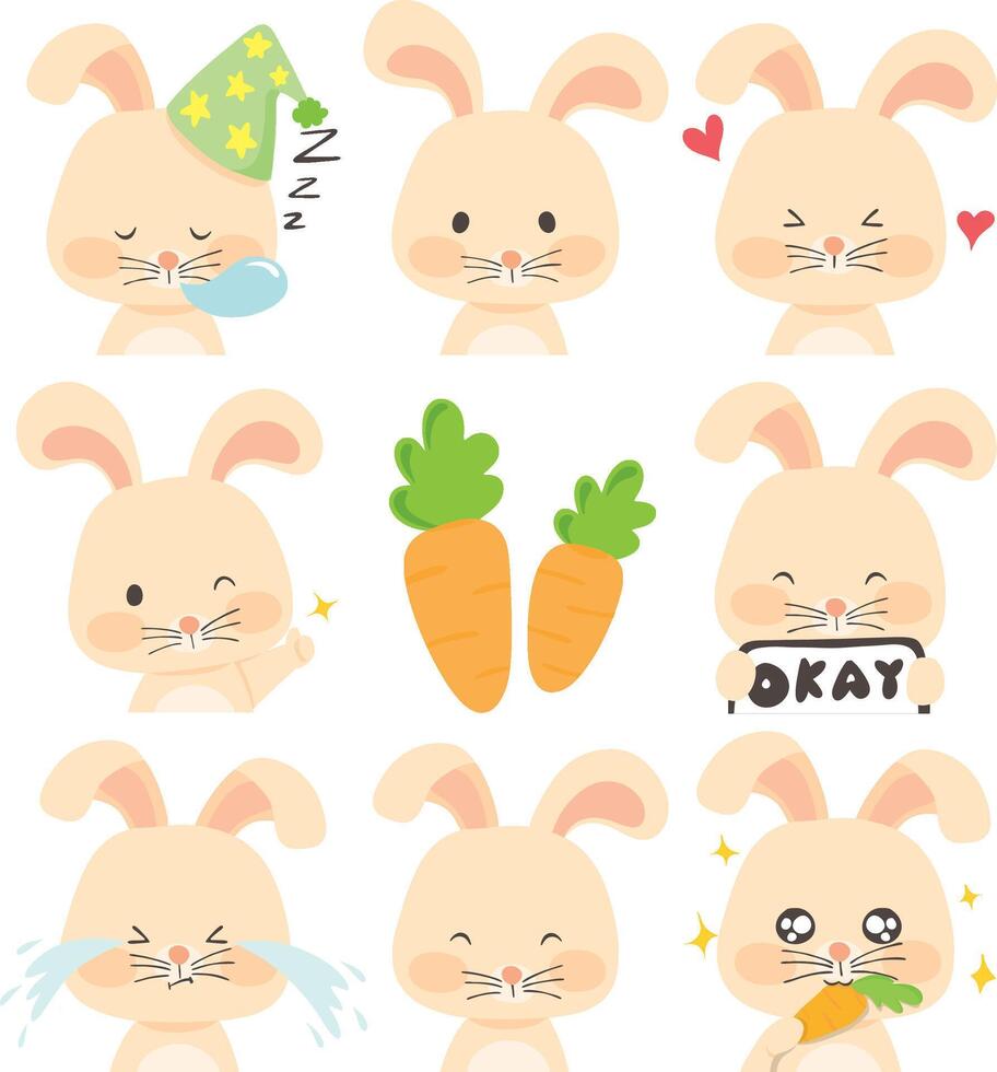 Cute Rabbit Expression Character vector