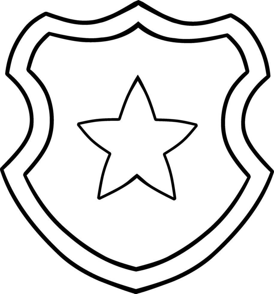 handdrawn illustration of police badge isolated on vector