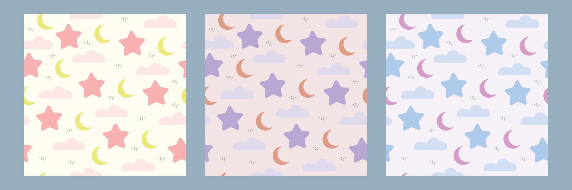 Seamless stars pattern design . Floral print for fabric. vector