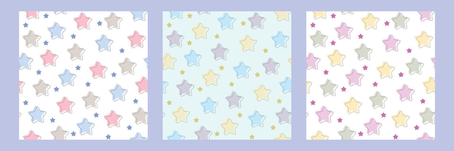 Seamless stars pattern design . Floral print for fabric. vector
