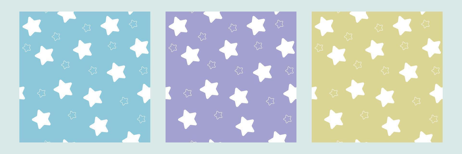 Seamless stars pattern design . Floral print for fabric. vector