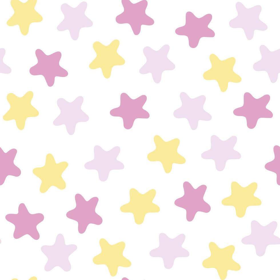 Seamless stars pattern design . Floral print for fabric. vector